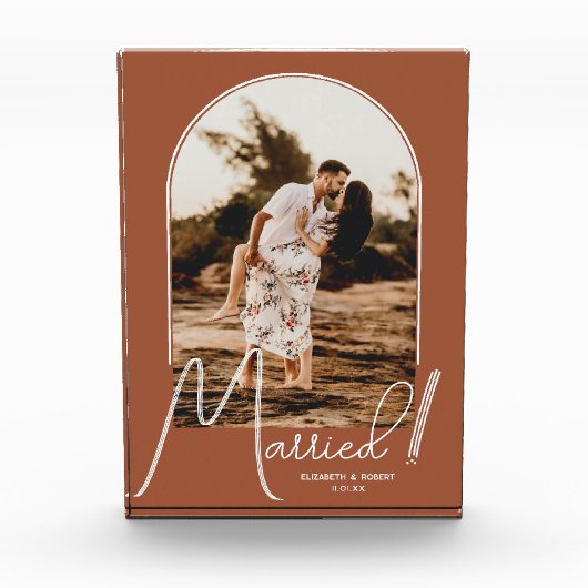 Elegant Arch Terracotta Wedding Fotoblokken (Voorkant)