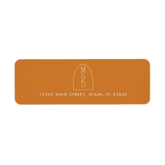 Elegant Arch Terracotta Wedding Label (Voorkant)