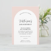 ELEGANT ARCH verjaardag chic modern blush roze zwa Kaart (Staand voorkant)