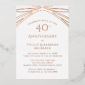 Elegant Arch Voeg foto 40ste bruiloft Jubileum Folie Uitnodiging (Voorkant)