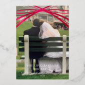 Elegant Arch Voeg foto 40ste bruiloft Jubileum Folie Uitnodiging (Achterkant)