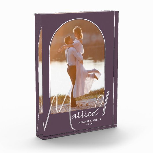 Elegant Arch Wedding Paars Fotoblokken (Links)