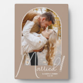 Elegant Arch Wedding Photo Beige Fotoplaat (voorkant)