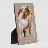 Elegant Arch Wedding Photo Beige Fotoplaat (Zijkant)