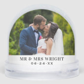 Elegant Arch Wedding Photo Snow Globe Sneeuwbol (Achterkant)
