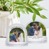 Elegant Arch Wedding Photo Snow Globe Sneeuwbol