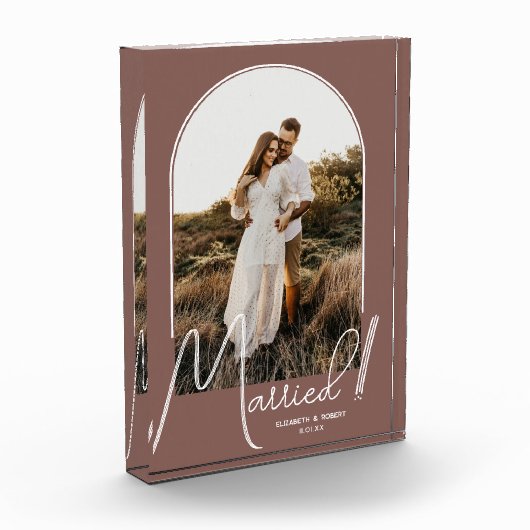 Elegant Arch Wedding Roos Taupe Fotoblokken (Links)