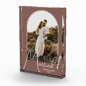 Elegant Arch Wedding Roos Taupe Fotoblokken (Rechts)