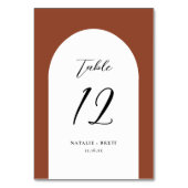 Elegant Arch Wedding | Tabelnummer Terracotta Kaart (Achterkant)