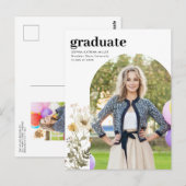 Elegant Arch Wildflower Foto Afstuderen Afstuderen Briefkaart (Voorkant / Achterkant)