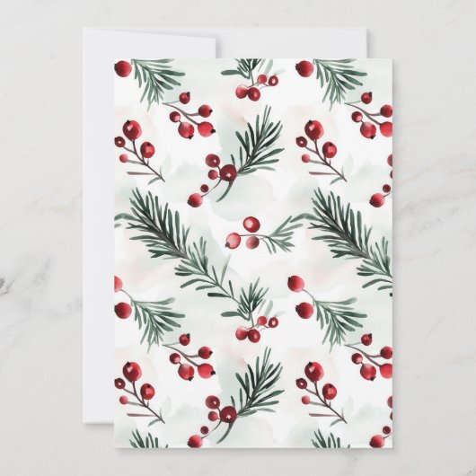 Elegant Arch Winter Greenery Vakantiefoto Feestdagenkaart (Achterkant)