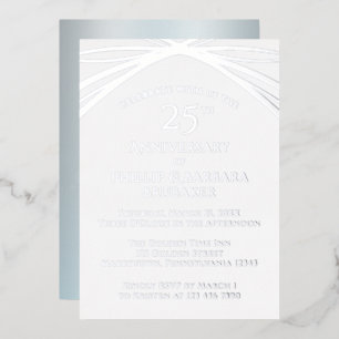 Elegant Arch Zilveren 25-jarig Huwelijksjubileumfe Folie Uitnodiging