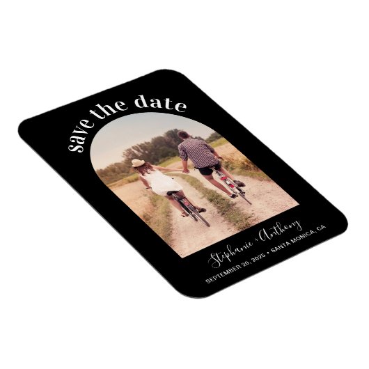 Elegant Arched Lijst Foto slaat de Magnet Datum op Magneet (Rechterzijde)