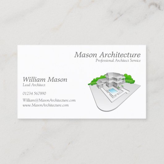 Elegant Architect/Architectuur Visitekaartje (Achterkant)
