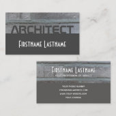 Elegant architect grijs brikwal twee tongen visitekaartje (Voorkant / Achterkant)