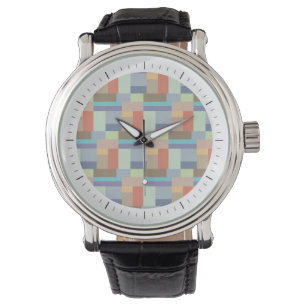 Elegant Architecture Retro Geometric Pattern Horloge