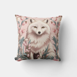 Elegant Arctic Fox Pink Floral Kussen