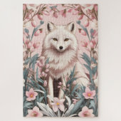 Elegant Arctic Fox Pink Floral Legpuzzel (Verticaal)