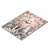 Elegant Arctic Fox Pink Floral Notitieboek (Linkerzijde)