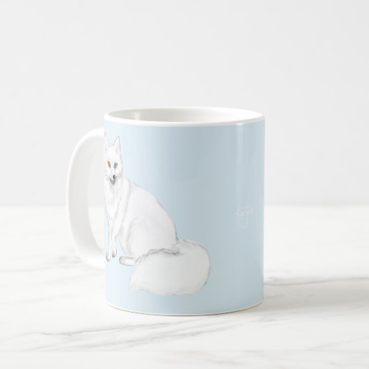 Elegant Arctic Fox with Snowflake Design Mug Koffiemok (Voorkant links)