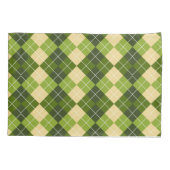 Elegant Argyle-patroon in groene en gele diamant Kussensloop (Achterkant-Links)