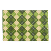 Elegant Argyle-patroon in groene en gele diamant Kussensloop (Achterkant-Rechts)