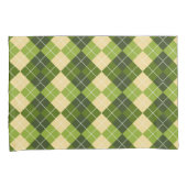 Elegant Argyle-patroon in groene en gele diamant Kussensloop (Voorkant-Rechts)