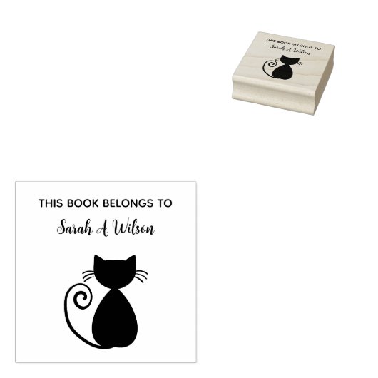 Elegant Art Cat Book behoort tot gepersonaliseerd  Rubberstempel (Gestempeld)