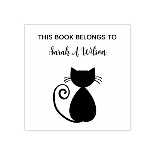 Elegant Art Cat Book behoort tot gepersonaliseerd  Rubberstempel (Afrduk)