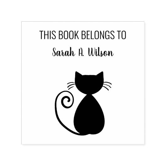 Elegant Art Cat Book behoort tot gepersonaliseerd  Zelfinktende Stempel (Design)