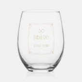 Elegant Art Deco 50 and Fabulous Birthday  Wijnglas Zonder Voet (Voorkant)