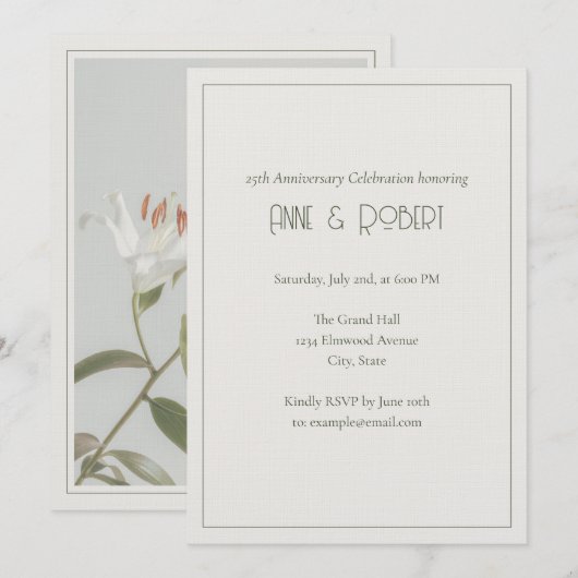 Elegant Art Deco Anniversary Kaart (Voorkant / Achterkant)