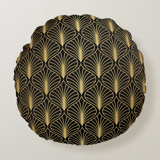 Elegant Art Deco Background. Seamless Abstract Pat Rond Kussen (Voorkant)