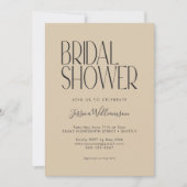 Elegant Art Deco Beige Black Text Vrijgezellenfees Kaart (Voorkant)