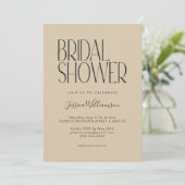 Elegant Art Deco Beige Black Text Vrijgezellenfees Kaart (Staand voorkant)