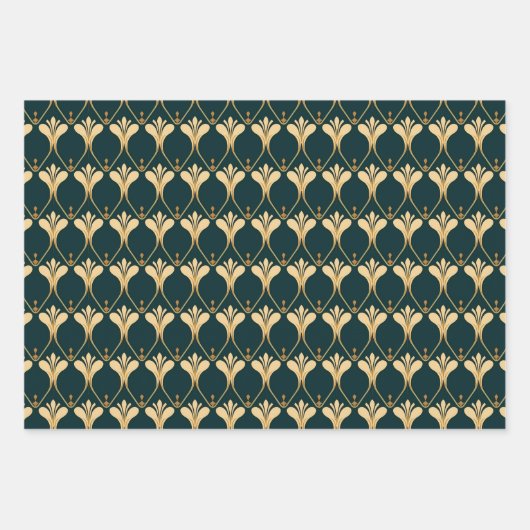 Elegant Art Deco betegeld patroon Inpakpapier Vel (Voorkant 2)
