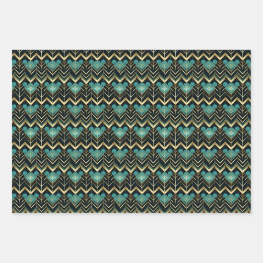 Elegant Art Deco betegeld patroon Inpakpapier Vel (Voorkant)