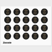Elegant Art Deco Black Gold Ronde Sticker (Vel)