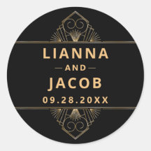 Elegant Art Deco Black Gold