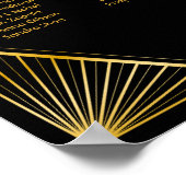 Elegant Art Deco Black Gold Seating Chart Poster (Hoek)