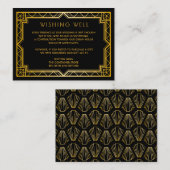  Elegant Art Deco Black Gold Wedding Enclo Informatiekaartje (Voorkant / Achterkant)