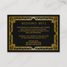 Elegant Art Deco Black Gold Wedding Enclo