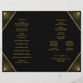  Elegant Art Deco Black Gold Wedding Progra (Achterkant)