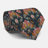 Elegant Art Deco Bloemmotief Stropdas (Opgerold)