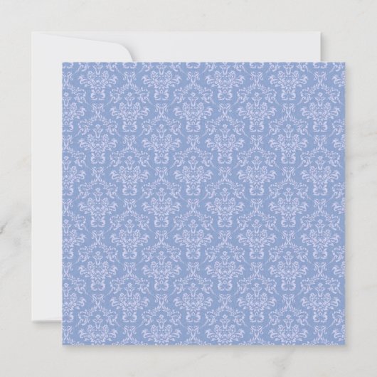 Elegant Art Deco Blue Damask plechtige ronde bruil Save The Date (Achterkant)