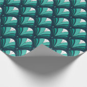 Elegant Art Deco Blue Green Luxury Pattern Cadeaupapier (Hoek)