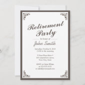 Elegant Art Deco Border Retirement Party Kaart (Voorkant)