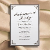 Elegant Art Deco Border Retirement Party Kaart