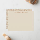 Elegant Art Deco Burnt Oranje Wedding Custom Name Notitiekaartje (Voorkant / Achterkant in situ)