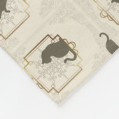 Elegant Art Deco Cats - Beige Fleece Deken (Hoek)